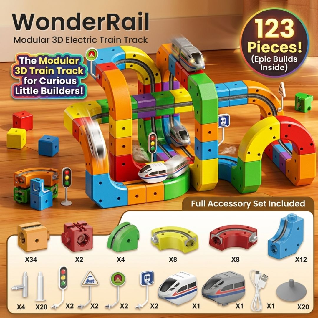 WonderRail™: The Modular 3D Train Track for Curious Little Builders