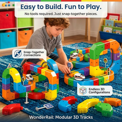WonderRail™: The Modular 3D Train Track for Curious Little Builders