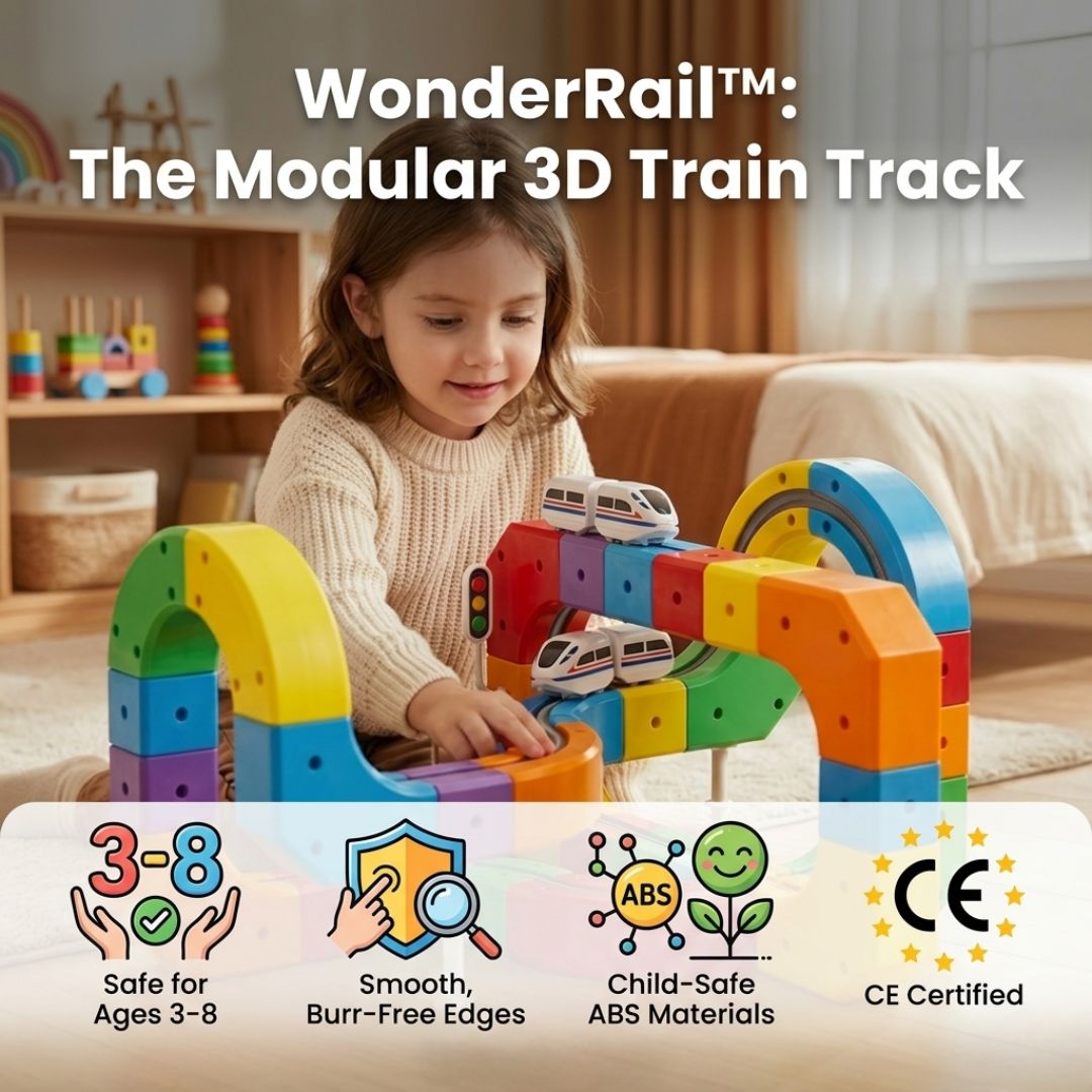 WonderRail™: The Modular 3D Train Track for Curious Little Builders