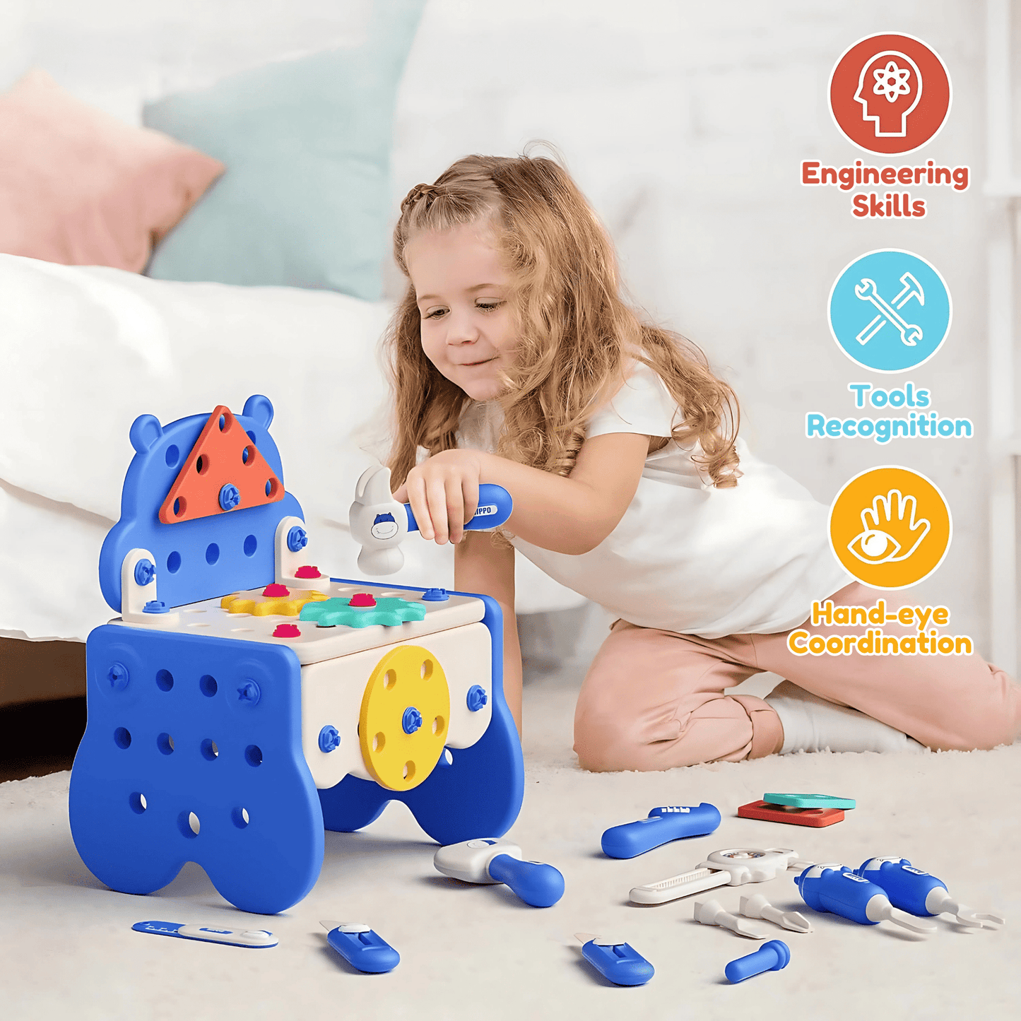 Hippo All-in-one Tool Hub DI Montessori Tool Box Set