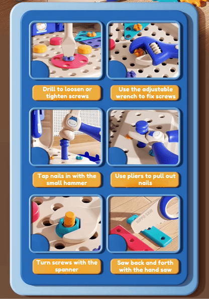 Hippo All-in-one Tool Hub DI Montessori Tool Box Set