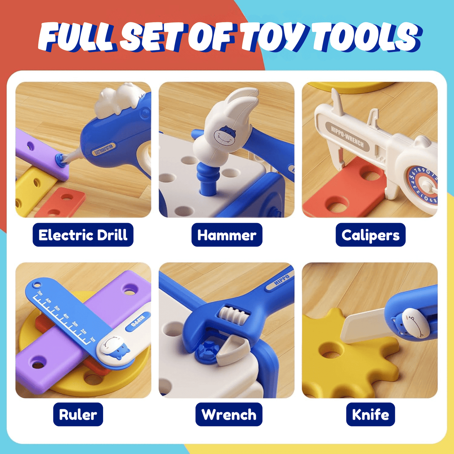 Hippo All-in-one Tool Hub DI Montessori Tool Box Set